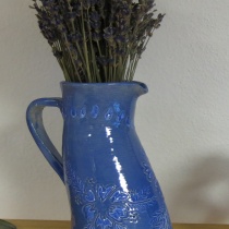 Váza modrá kvetinová
